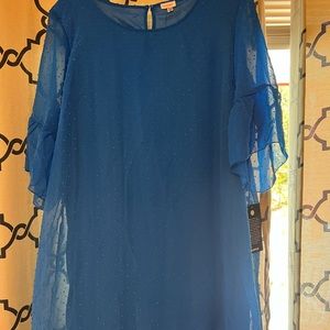 Blue knee length dress